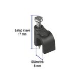 Grapa Negra con Clavo de 6 mm 20 Unidades para Cable Redondo
