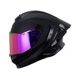 Casco Integral Xpro Sólido Talla M para Motociclista Color Negro Mate con Morado