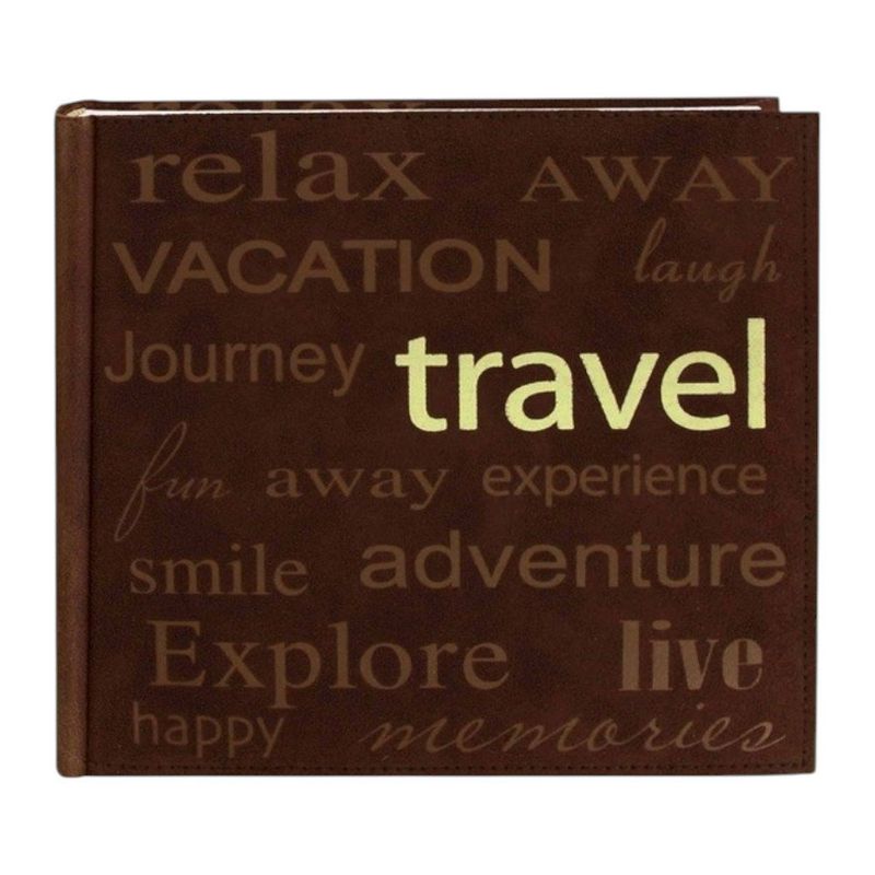 Álbum de Fotos de Gamuza Sintética con Diseño Travel para Fotos de 4 x 6 Plg
