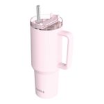 Vaso Térmico de Acero Inoxidable de 1200 mL con Asa y Pajilla Color Rosado Pastel