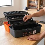 Caja para Herramientas de 16 plg de Polipropileno con 3 Bandejas Deslizables y 33 Compartimentos