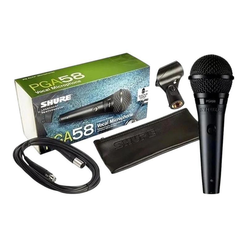 Micrófono Dinámico PGA58-XLR Cardioide con Cable XLR Color Negro