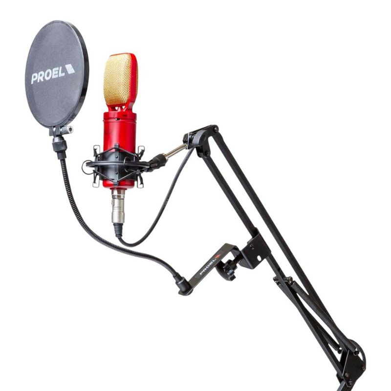 Pedestal de Escritorio para Micrófono DST260 Brazo Ajustable con Cable XLR Color Negro