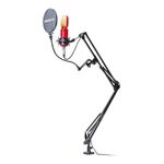 Pedestal de Escritorio para Micrófono DST260 Brazo Ajustable con Cable XLR Color Negro