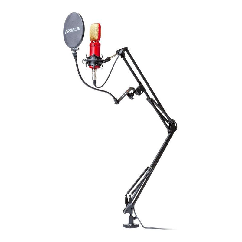 Pedestal de Escritorio para Micrófono DST260 Brazo Ajustable con Cable XLR Color Negro
