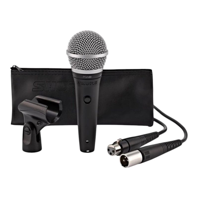 Micrófono Dinámico Shure PGA48-XLR Cardioide con Cable Color Negro