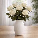 Flor Artificial Rosa Color Blanco de 8 cm para Floreros y Arreglos