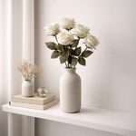 Flor Artificial Rosa Color Blanco de 8 cm para Floreros y Arreglos