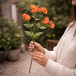 Ramo Artificial Heléboro Color Naranja de 15 cm para Floreros y Arreglos