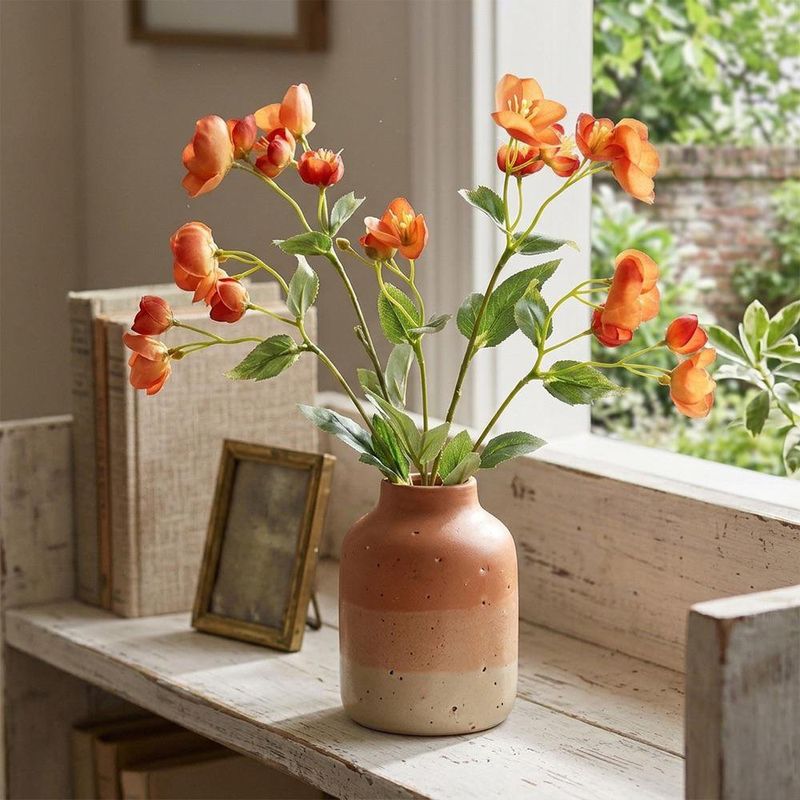 Ramo Artificial Heléboro Color Naranja de 15 cm para Floreros y Arreglos