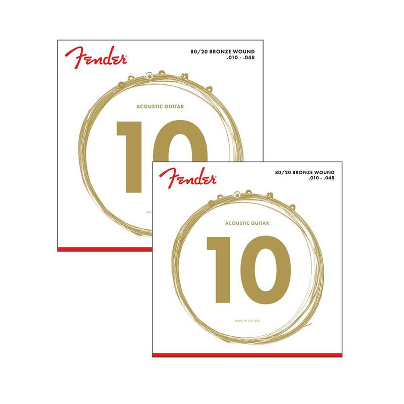 Cuerdas para Guitarra Acústica 70XL Fender 010-048 Color Bronce 80/20