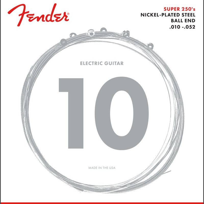 Cuerdas para Guitarra Eléctrica Fender 250RH 010-052 en Acero Niquelado