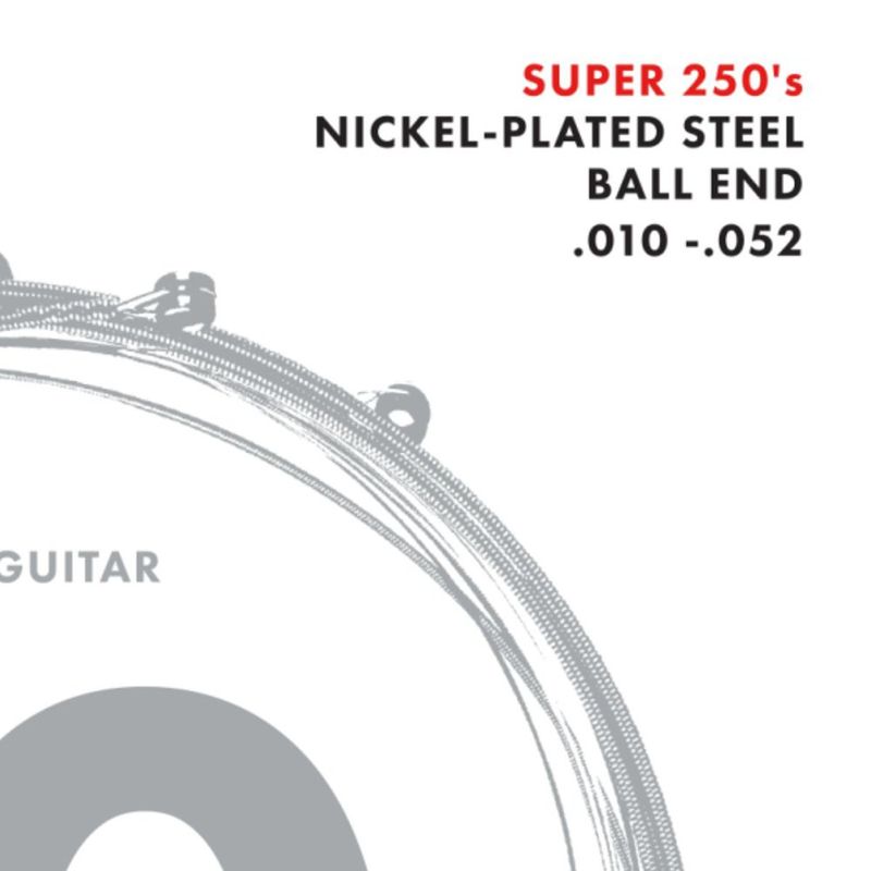 Cuerdas para Guitarra Eléctrica Fender 250RH 010-052 en Acero Niquelado