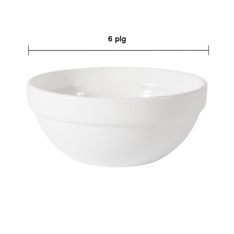 Set de 4 Bowls de Vidrio Opal 6 Plg Color Blanco para Servir