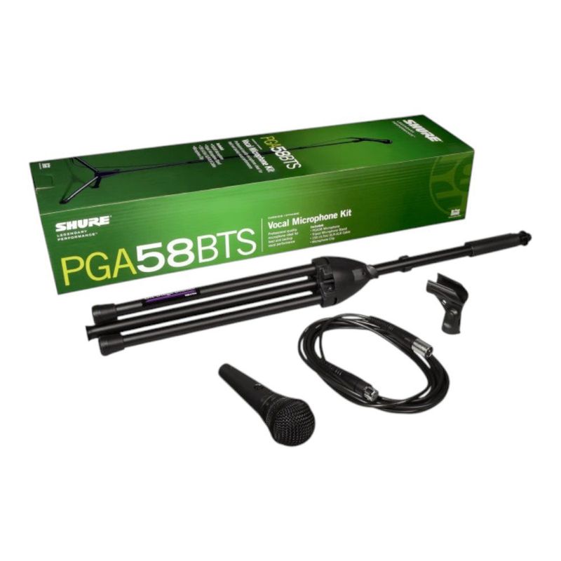 Micrófono Dinámico PGA58BTS Cardioide con Pedestal y Cable XLR Color Negro