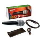 Micrófono Dinámico Shure PGA48 con Cable XLR de 4.57 m Color Negro