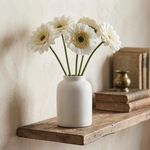 Flor Artificial Gerbera Color Blanco de 8 cm para Floreros y Arreglos