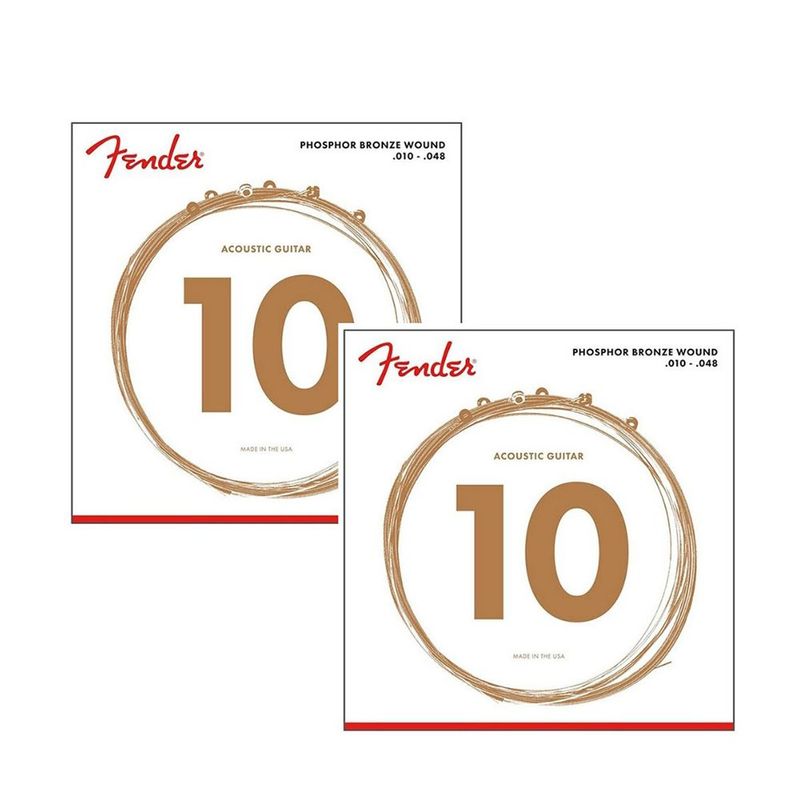Cuerdas para Guitarra Acústica 60XL Fender 010-048 Color Bronce Fosforado