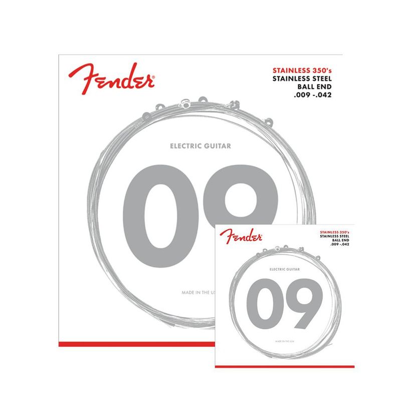 Cuerdas para Guitarra Eléctrica Fender 350L 009-042 en Acero Inoxidable