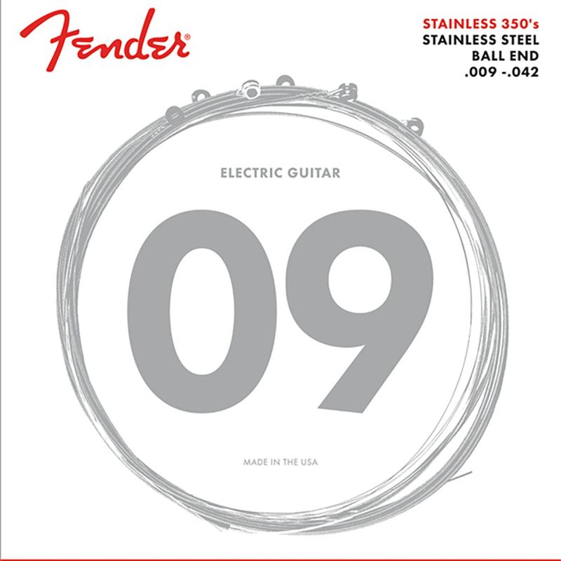 Cuerdas para Guitarra Eléctrica Fender 350L 009-042 en Acero Inoxidable