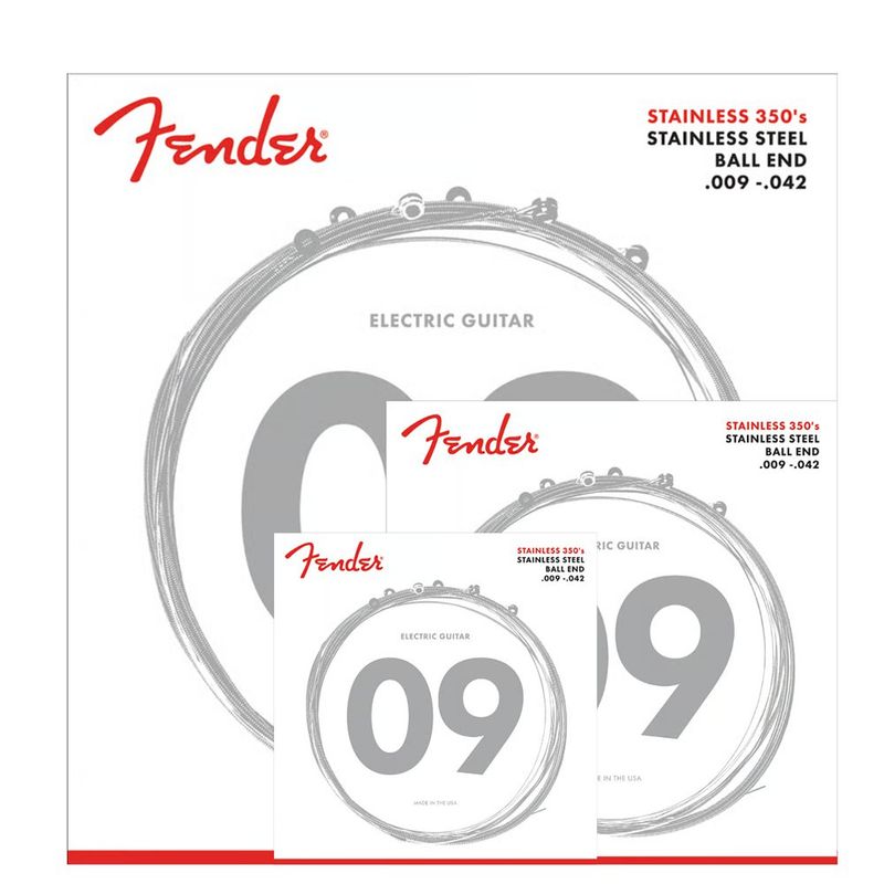 Cuerdas para Guitarra Eléctrica Fender 350L 009-042 en Acero Inoxidable
