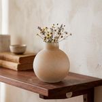 Florero Circular Ivory de 19 x 19 x 21 cm para Decoración