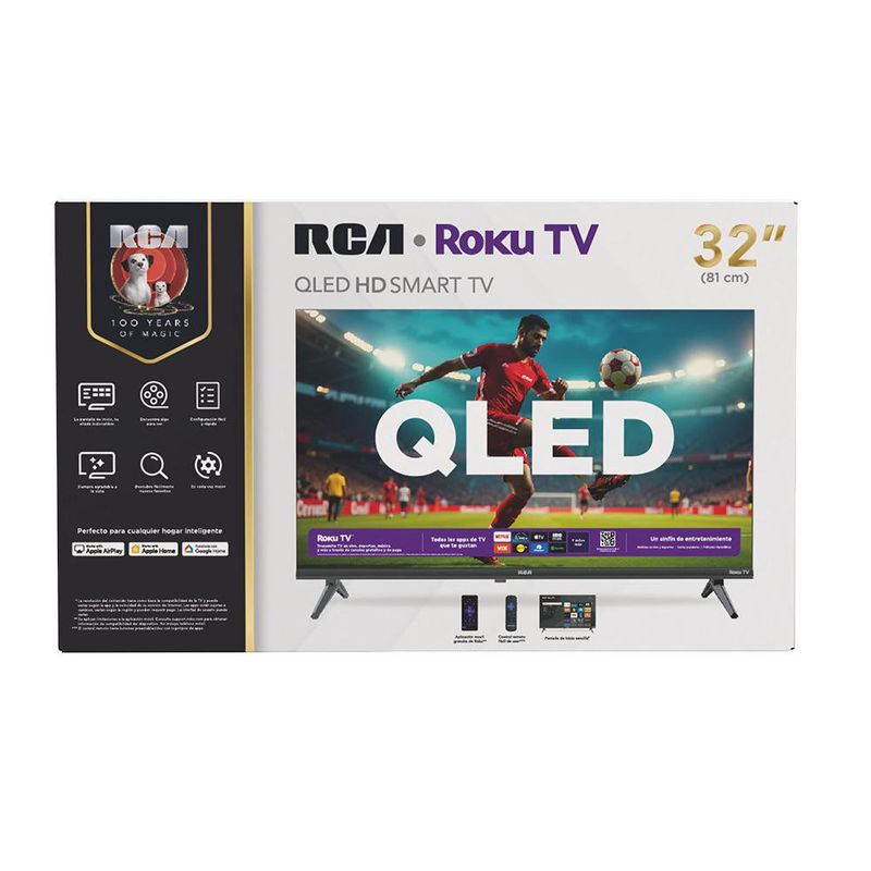 Televisor Smart TV RCA de 32" QLED HD con Roku