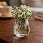 Florero de Vidrio de 15.5 cm Transparente para Arreglos y Decoración