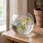 Florero Burbuja de Vidrio de 18 x 14.5 cm Transparente para Decoración