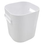 Canasta Organizadora Compact Mini de 0.6 L para Baño, Cocina o Escritorio 9.5 x 9.5 x 10.5 cm Blanca