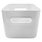Canasta Organizadora Compact Square L de 4.7 L para Baño, Cocina o Repisa 20 x 20 x 16 cm Blanca