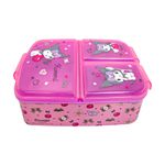 Contenedor para Alimentos Kuromi con 3 Compartimentos 19.5 x 16.5 x 6.7 cm Multicolor