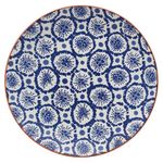 Plato Blue Indigo en Cerámica de 10.5 Plg para Cena - Diseños Surtidos Azul y Blanco