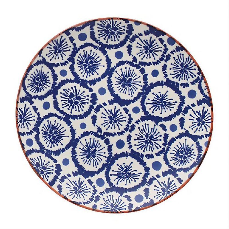 Plato Blue Indigo en Cerámica de 8.5 Plg para Ensalada - Diseños Surtidos Azul y Blanco
