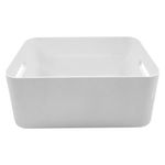 Canasta Organizadora Compact M de 5.3 L para Cocina, Baño o Alacena 29.5 x 19.5 x 12 cm Blanca