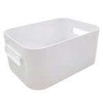 Canasta Organizadora Compact M de 5.3 L para Cocina, Baño o Alacena 29.5 x 19.5 x 12 cm Blanca