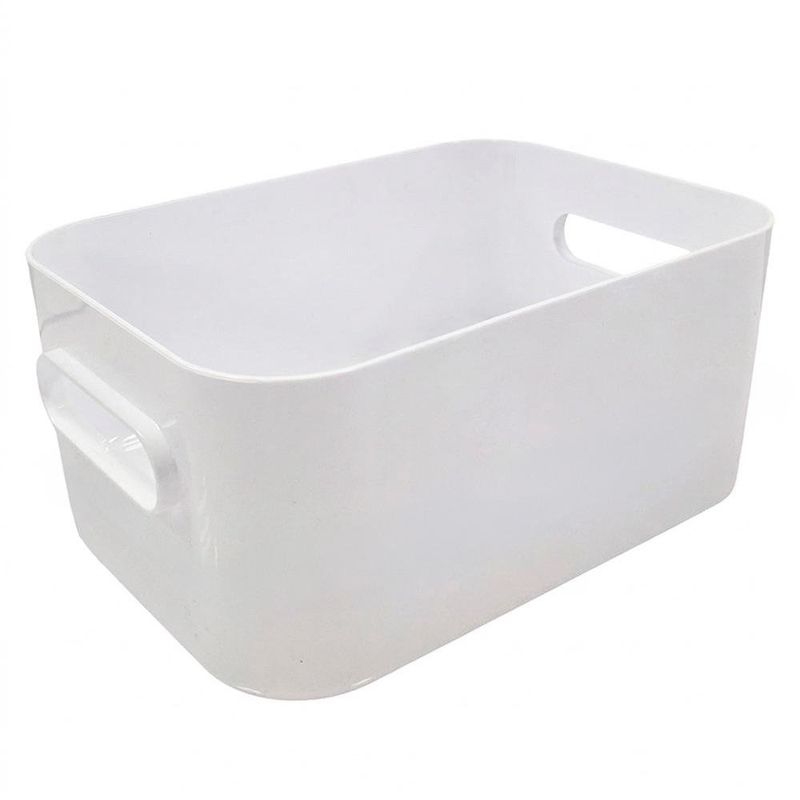 Canasta Organizadora Compact M de 5.3 L para Cocina, Baño o Alacena 29.5 x 19.5 x 12 cm Blanca