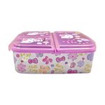 Contenedor para Alimentos Hello Kitty con 3 Compartimentos 19.5 x 16.5 x 6.7 cm Multicolor