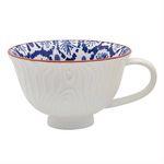 Taza Blue Indigo en Cerámica de 14 oz - Diseños Surtidos Azul y Blanco
