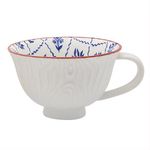 Taza Blue Indigo en Cerámica de 14 oz - Diseños Surtidos Azul y Blanco