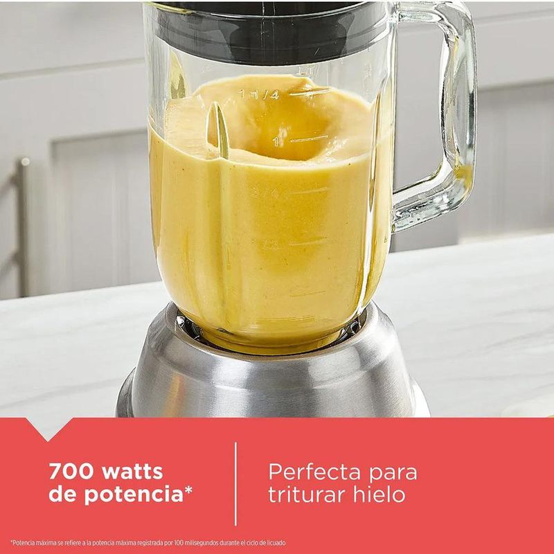 Licuadora Ice Crush 8 Velocidades con Jarra de Vidrio de 1.25 Litros 700 W Color Gris