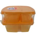 Set de 2 Recipientes Duo de 4 Tazas para Alimentos Color Naranja
