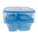 Set de 2 Recipientes Duo de 4 Tazas para Alimentos Color Azul