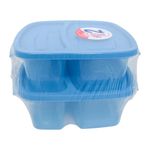 Set de 2 Recipientes Duo de 4 Tazas para Alimentos Color Azul