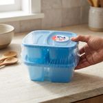 Set de 2 Recipientes Duo de 4 Tazas para Alimentos Color Azul