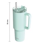 Vaso Térmico de Acero Inoxidable de 1200 mL con Asa y Pajilla Color Turquesa