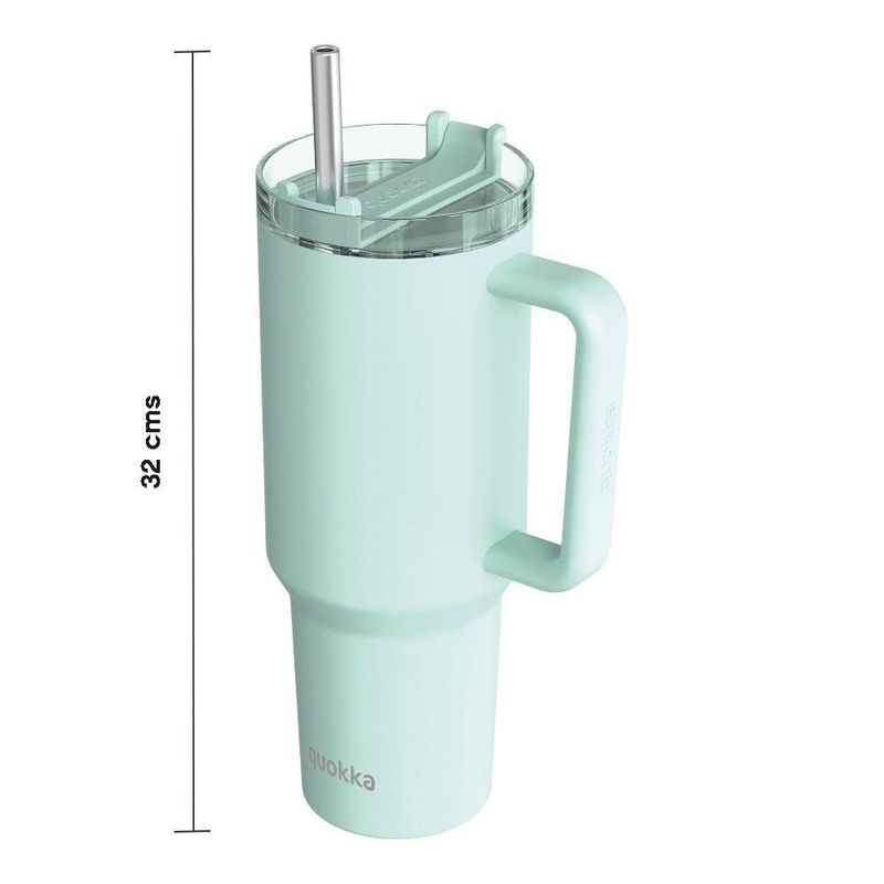 Vaso Térmico de Acero Inoxidable de 1200 mL con Asa y Pajilla Color Turquesa