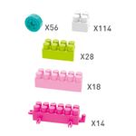 Bloques de Construcción Infantil en Caja con Asa Color Rosado para Niña 230 Piezas