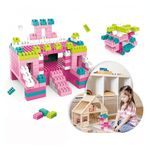 Bloques de Construcción Infantil en Caja con Asa Color Rosado para Niña 230 Piezas