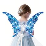 Alas de Mariposa Infantiles con Luces LED Fantasía Snow Spirit Color Azul